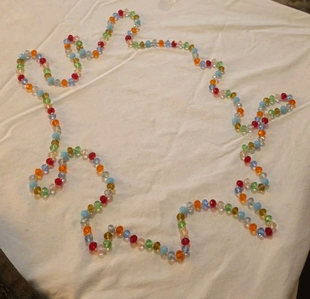 Vintage 60-Inch Multicolor Beaded Necklace